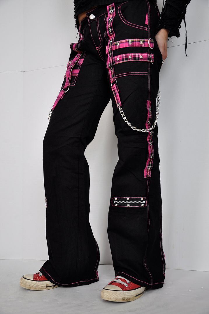 Tripp Gothic Plaid Steampunk Straps Punk Goth Emo Bondage Pants Af8314 7 9 11 Ebay 5054